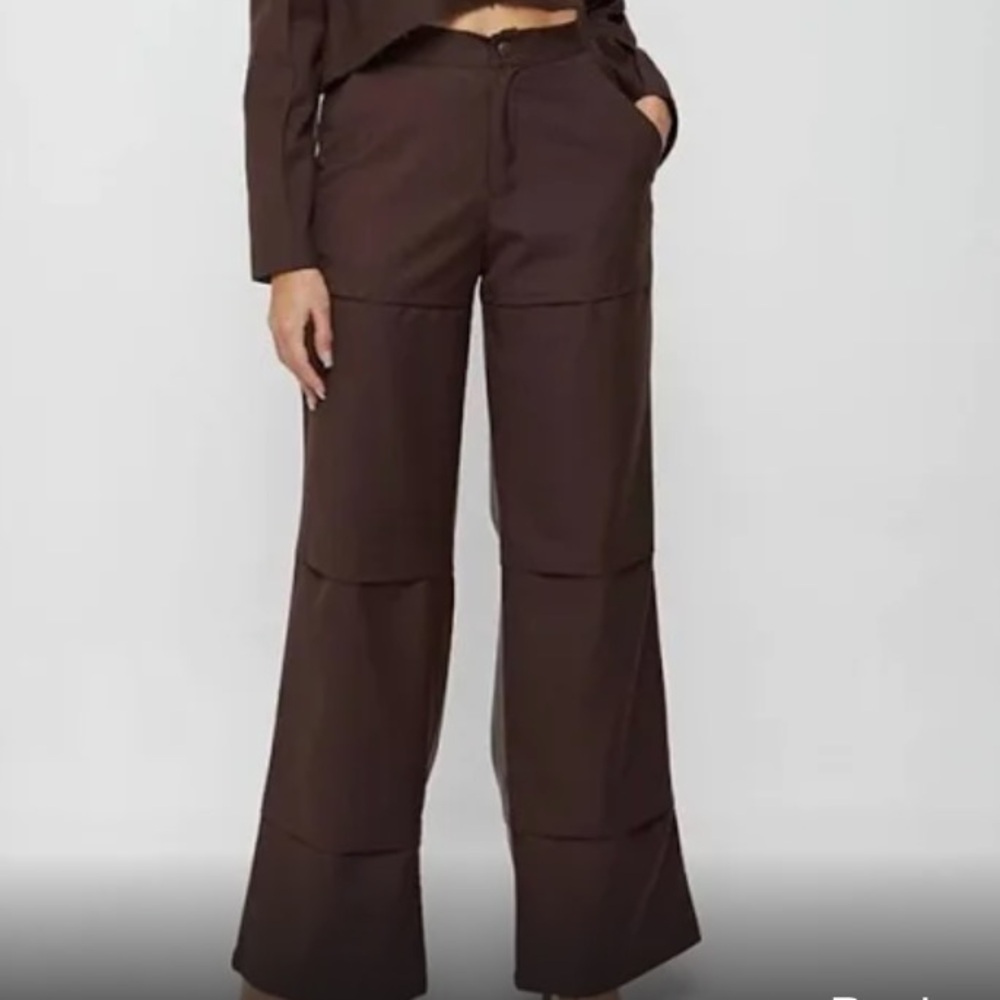 Maniere de Voir brown pants faux leather